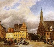 johannes brahms the market place zwickau, where schumann was born Spain oil painting artist